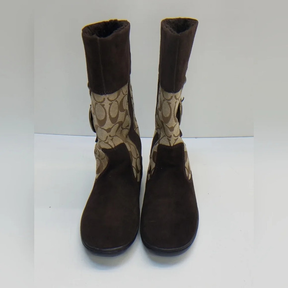 Coach Meyer Women's Signature  Brown Boots, Sz 6B - Picture 5 of 5